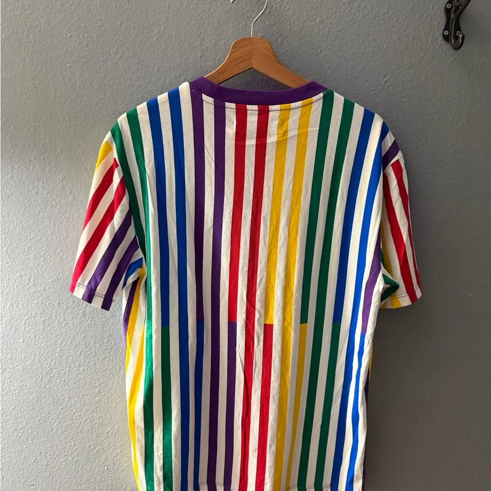 GUESS Multicolor Vertical Stripe Short Sleeve Tee - Picture 4 of 4